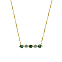 14K Yellow Gold Emerald and Diamond Pendant D=.20