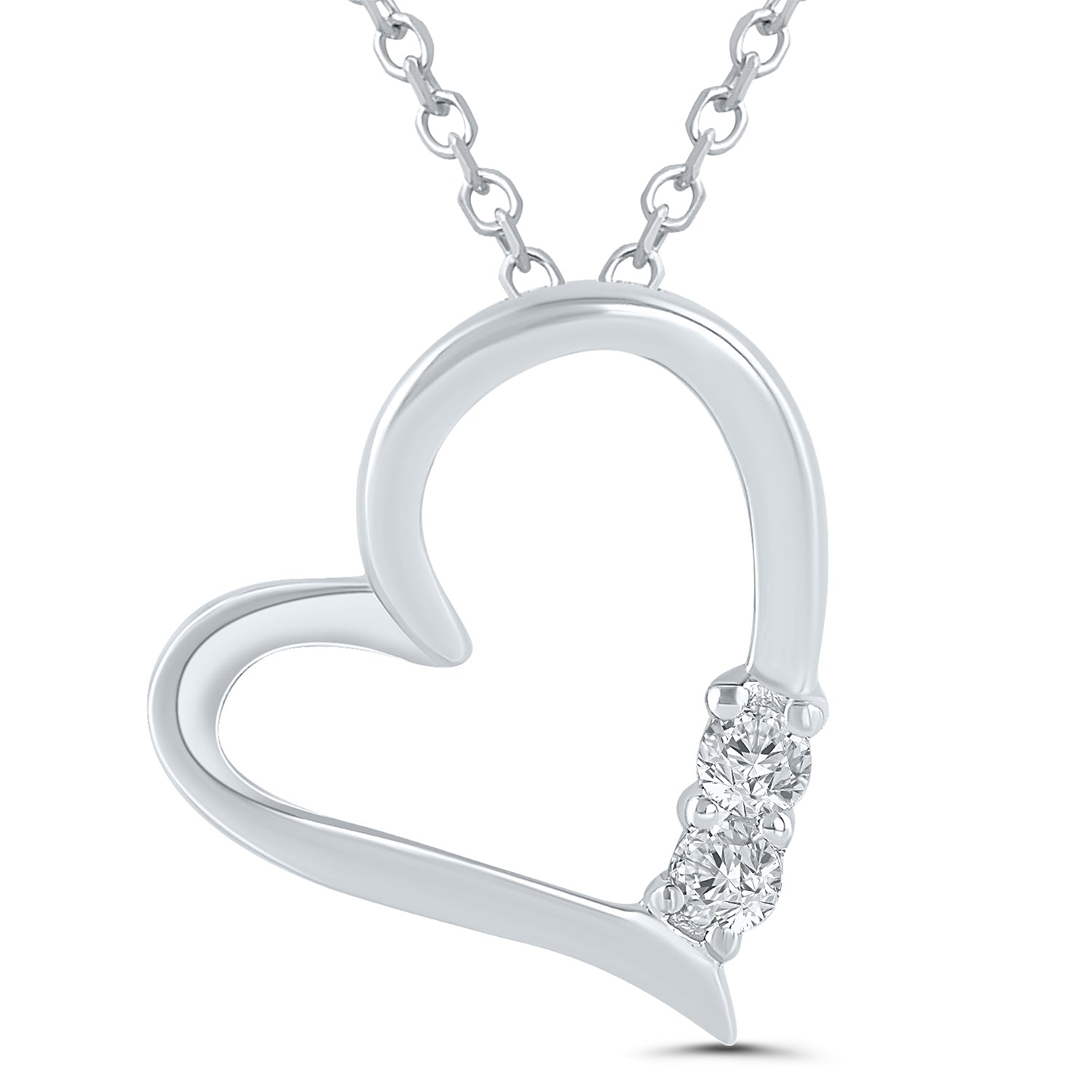 10kw Heart Pendant w/ Diamond Accent .10cttw
