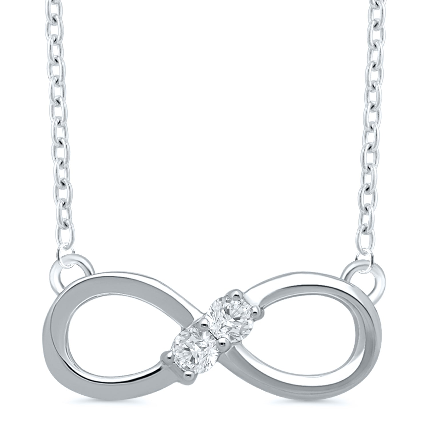 10kw Infinity Pendant w/ Diamond Accent .10cttw