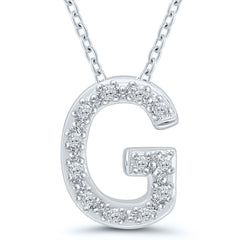 SS .05Cttw G Initial Pendant 18"