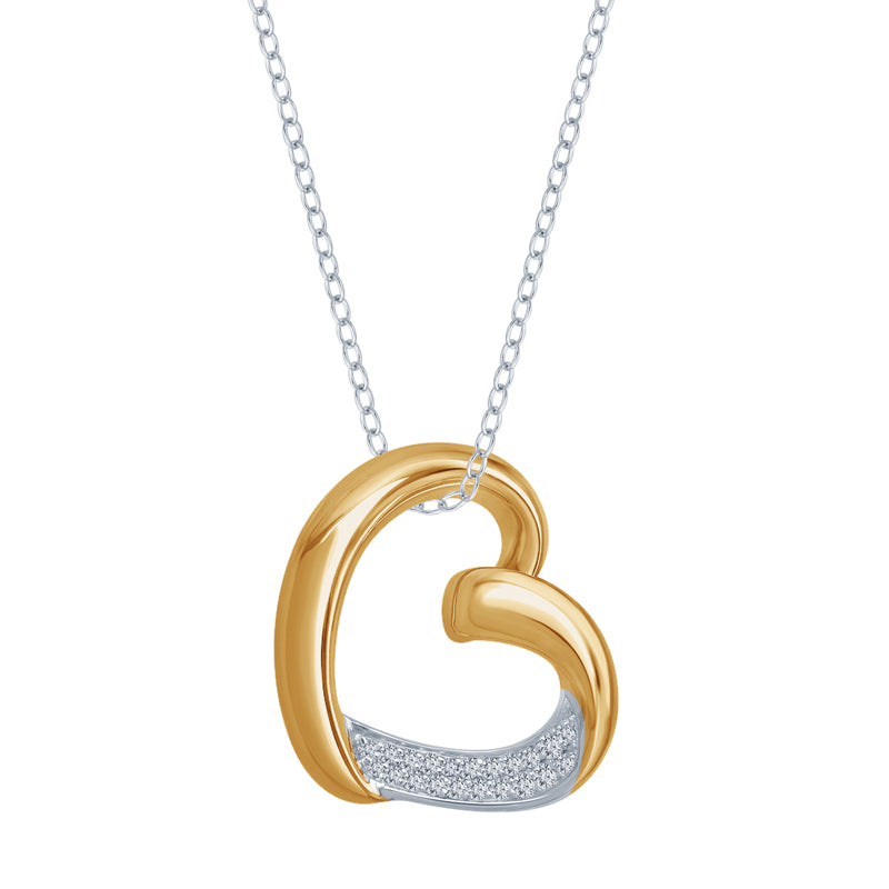 Vermil Open Heart Pendant Featuring Diamonds