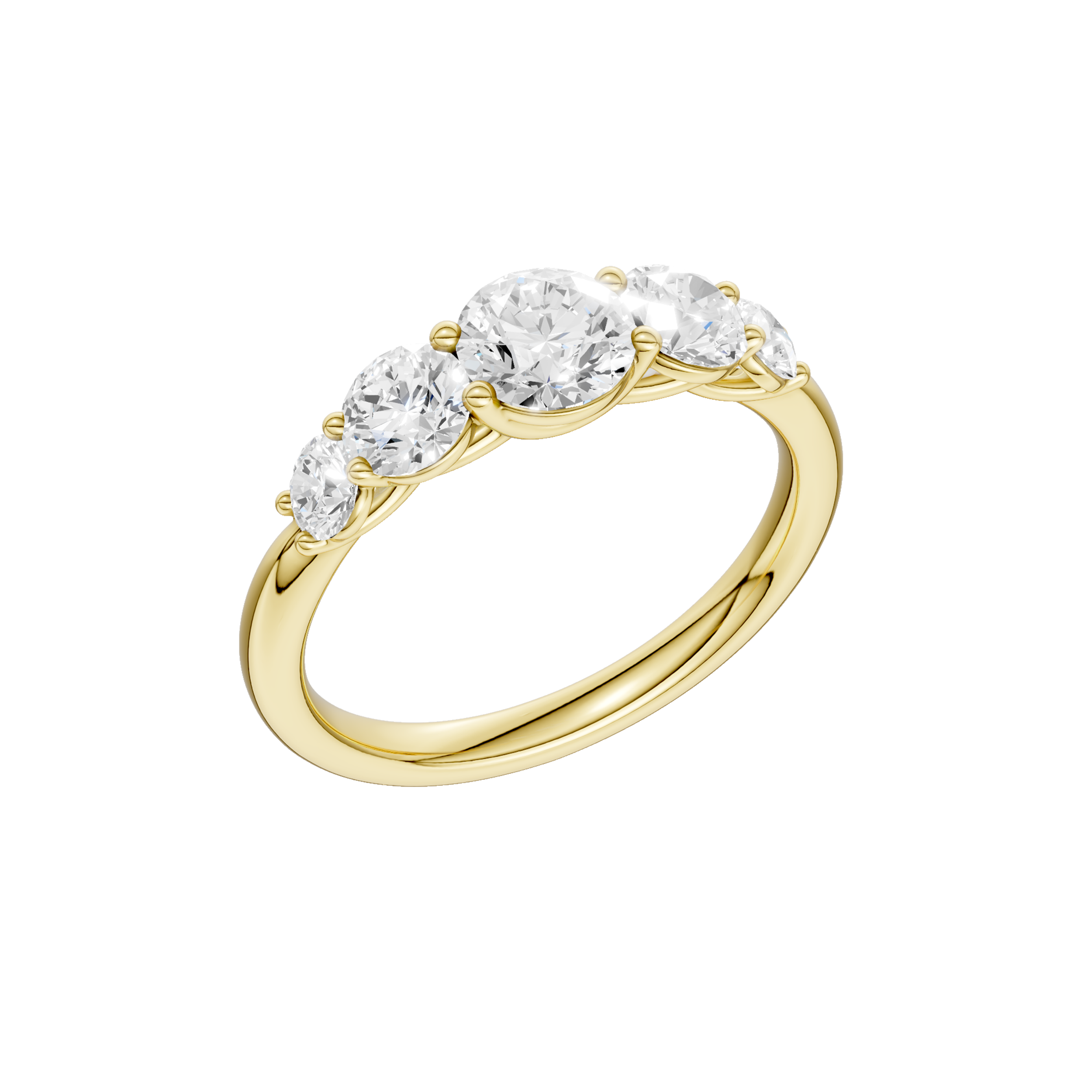 14K Yellow Gold Graduated 5-Stone Band