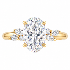 14K Yellow Gold Lab Grown Oval Diamond Engagement Ring