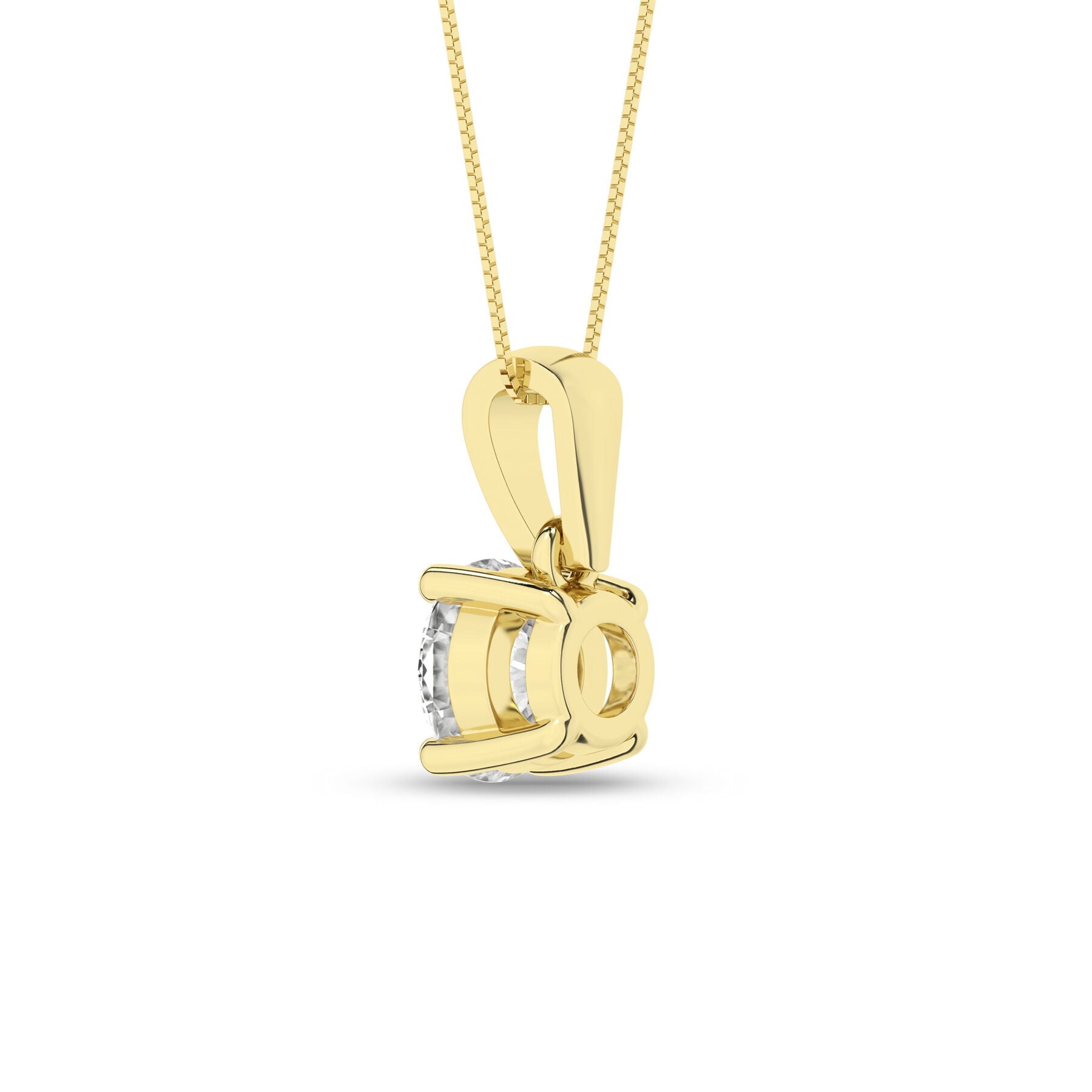 14K Yellow Gold Solitaire Pendant