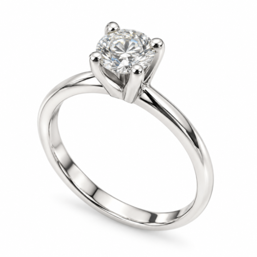 14K White Gold Diamond Engagement Ring