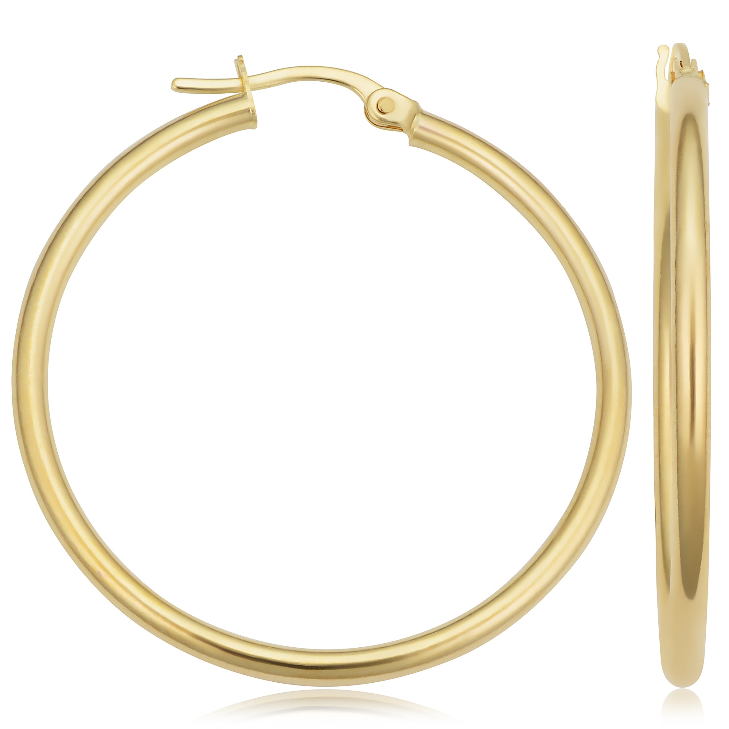 10KYG 2X30 HOOPS EARRINGS