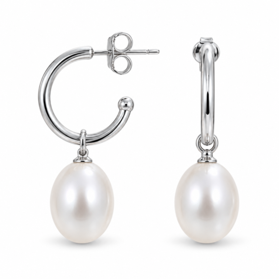 SS Ring and Pearl Stud Earrings