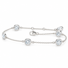 14K White Gold Station Bezel-Set Bracelet