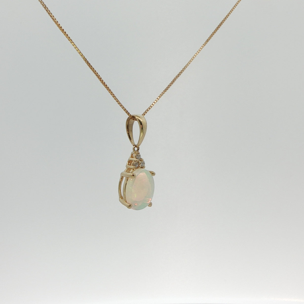 10K Yellow Gold Ethiopian Opal Pendant