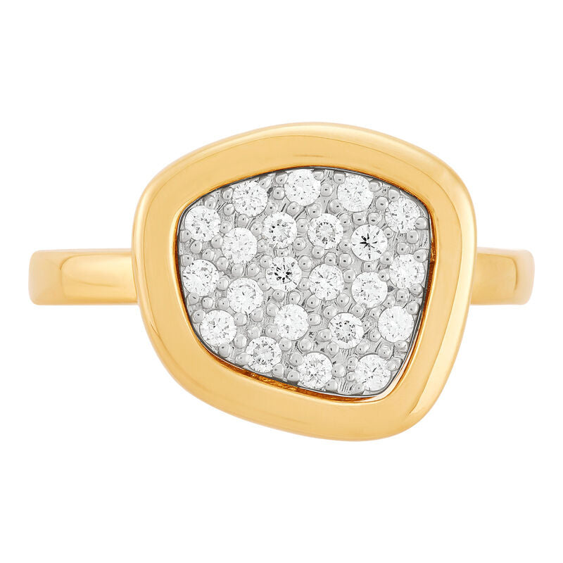 14KY DIA PAVE RING D=.25 SZ 7