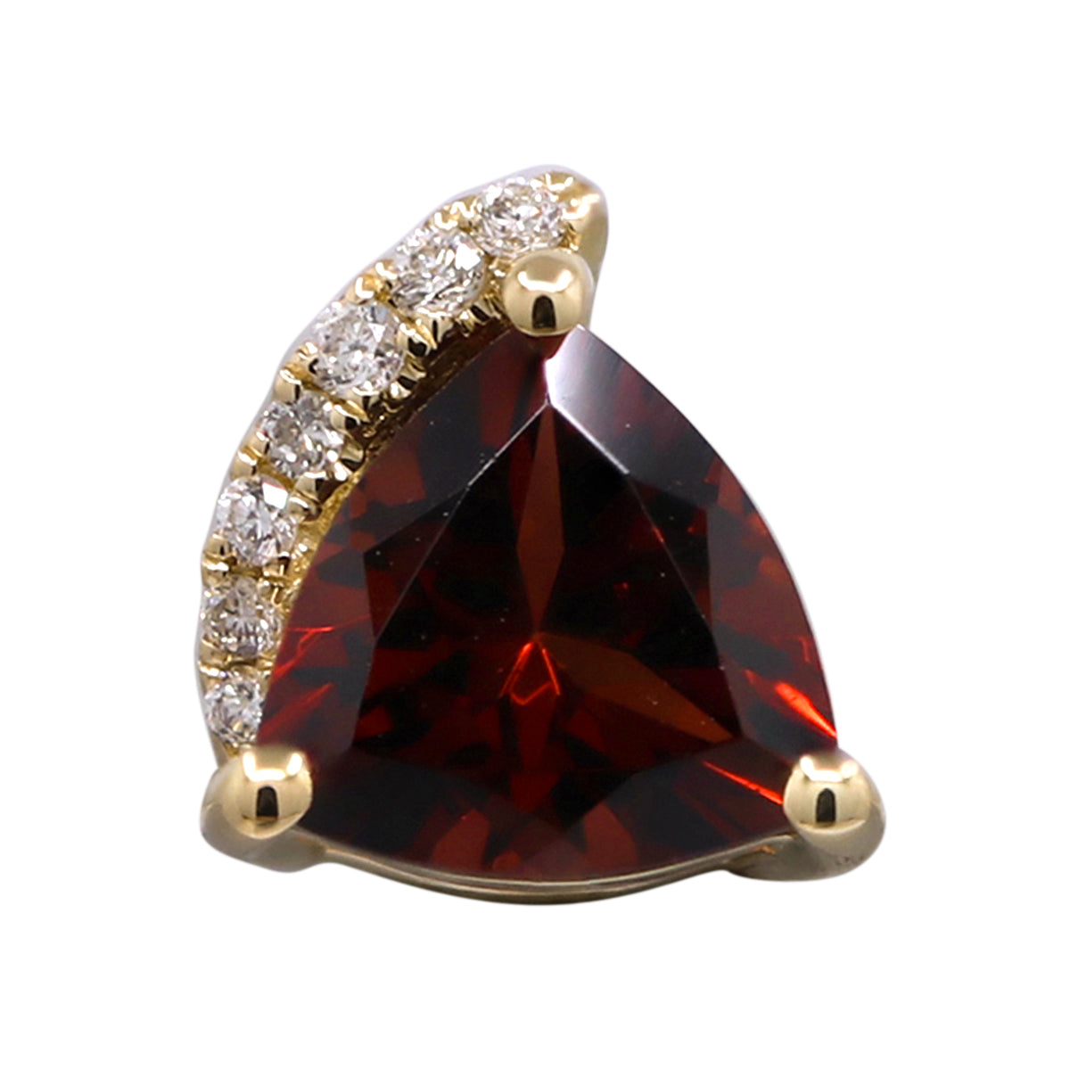 10K Yellow Gold Garnet and Diamond Pendant