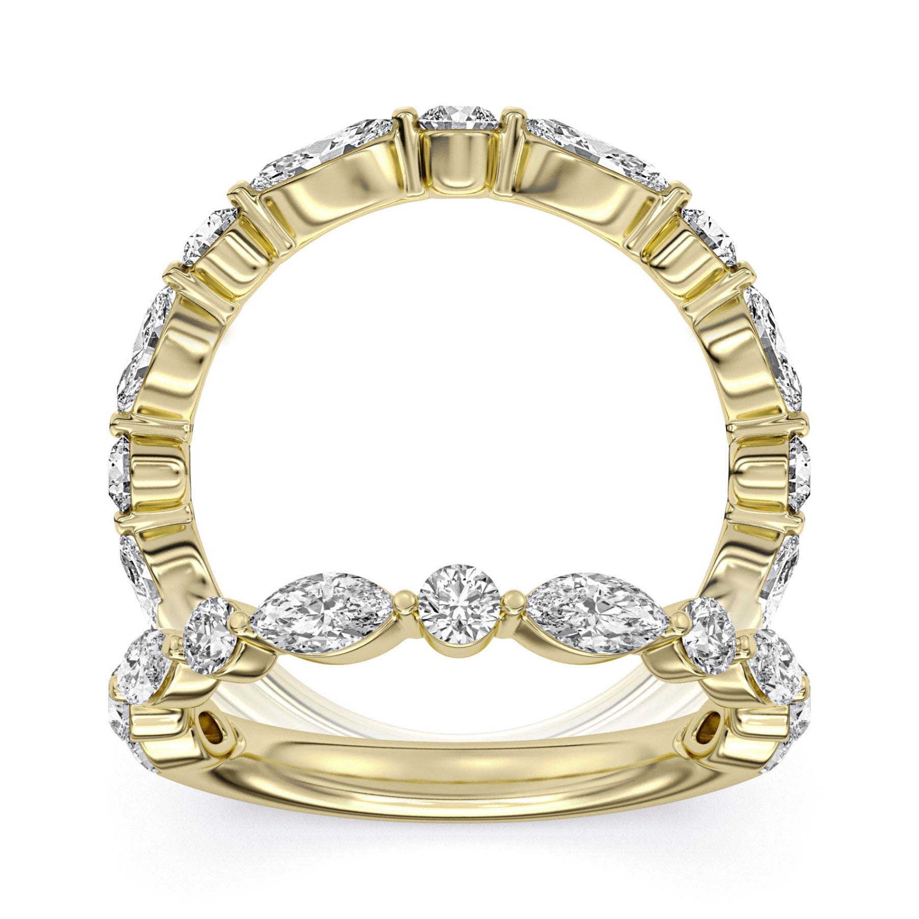 14K Yellow Gold Diamond Wedding Band