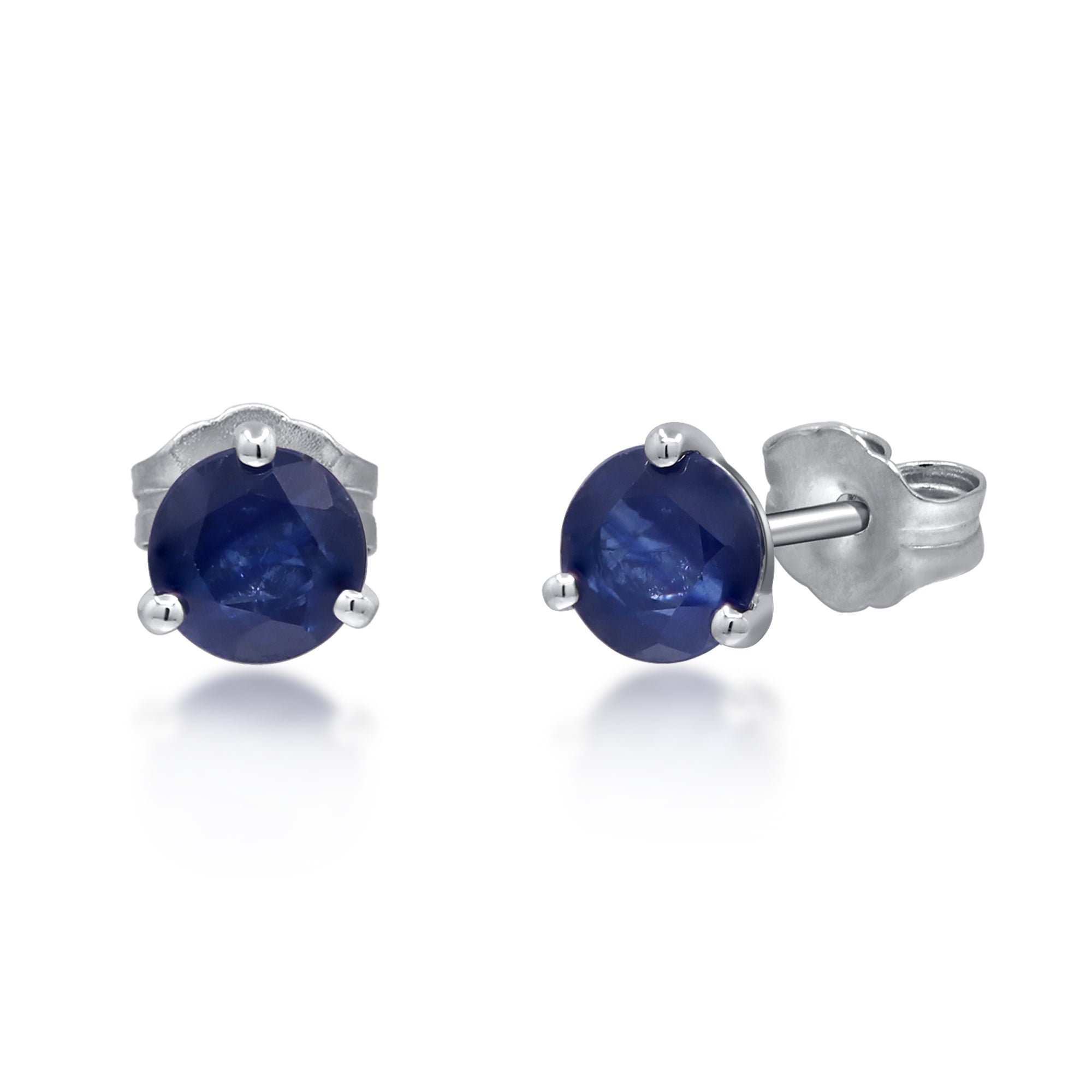 14K White Gold Sapphire Stud Earrings