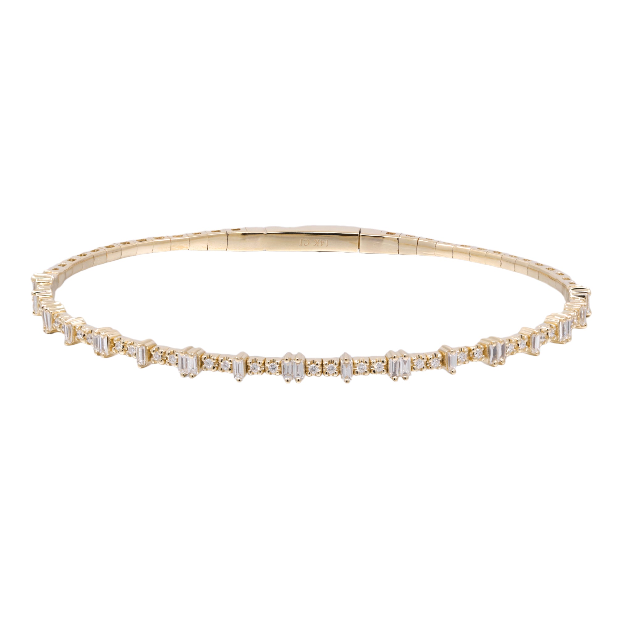 10KYG RD & BAG DIA FLEX BANGLE D=.50CTTW