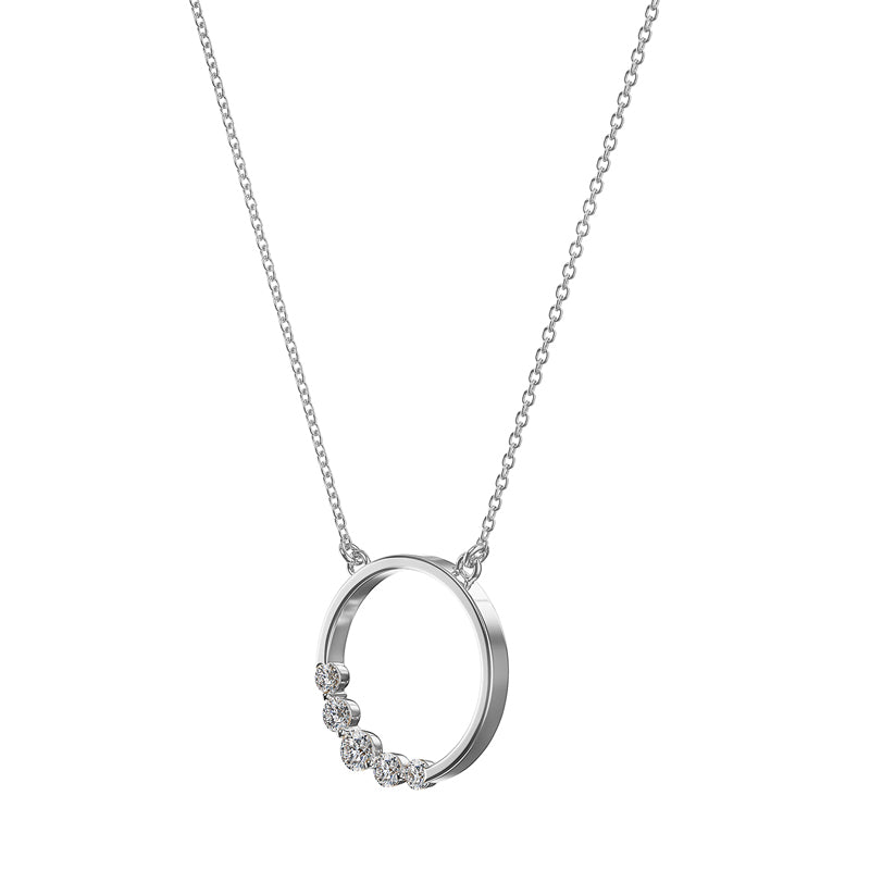Sterling Silver Diamond Circle Pendant