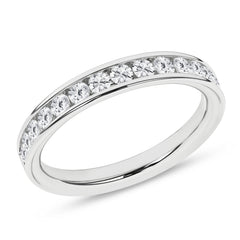 14K White Gold Channel Set Diamond Wedding Band