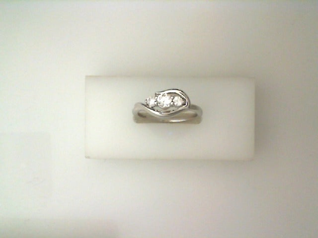 Sterling Silver Diamond Flame Ring