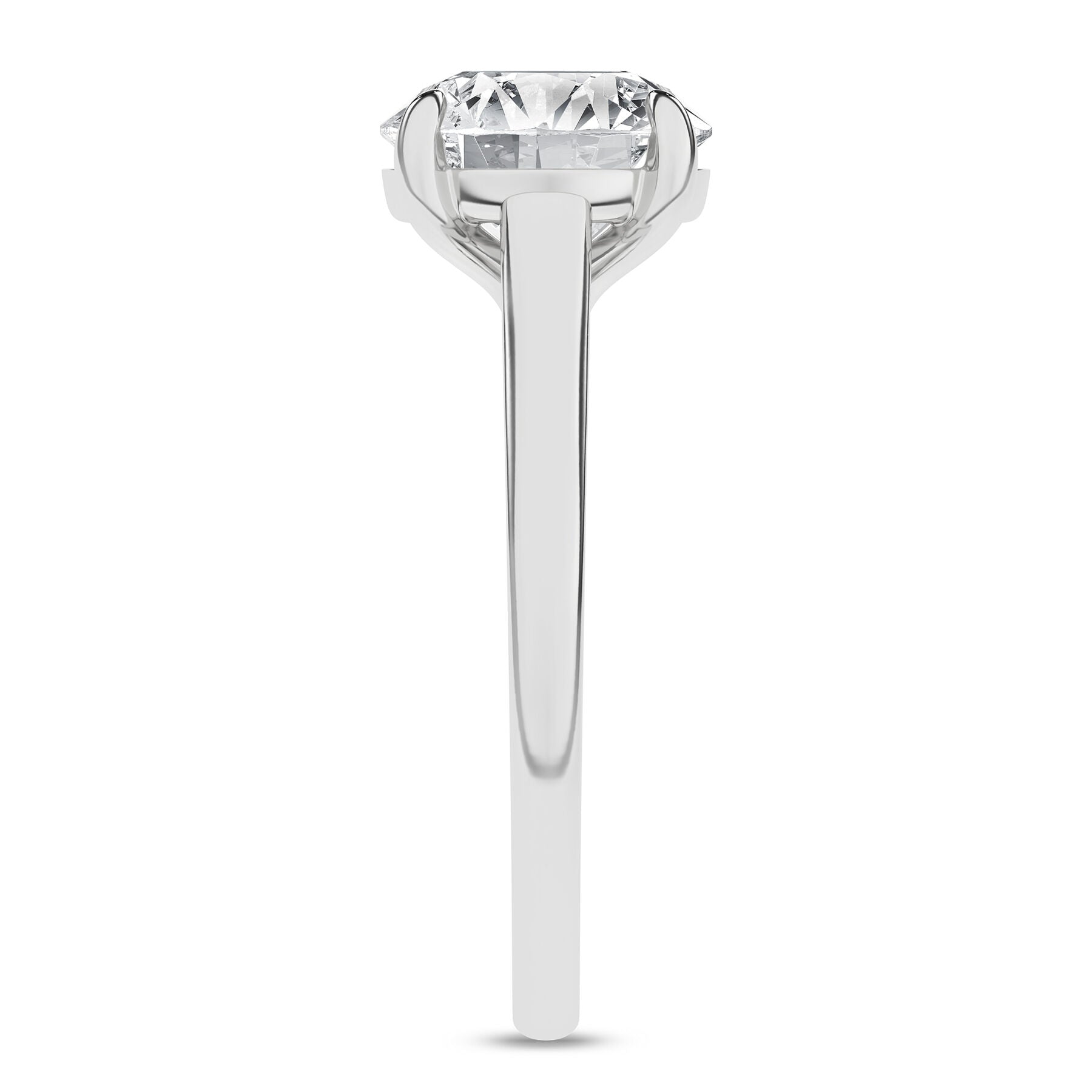 14K White Gold Round Solitaire Engagement Ring