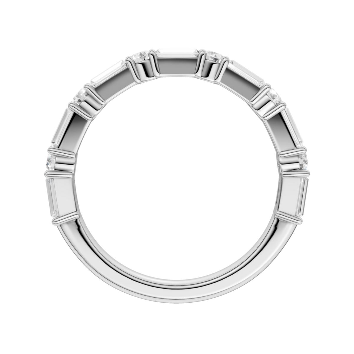 14K White Gold Diamond Wedding Band