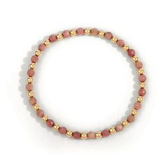 Rhodonite & 14kt Gold Filled Harmony Gemstone Bead Bracelet - 4MM