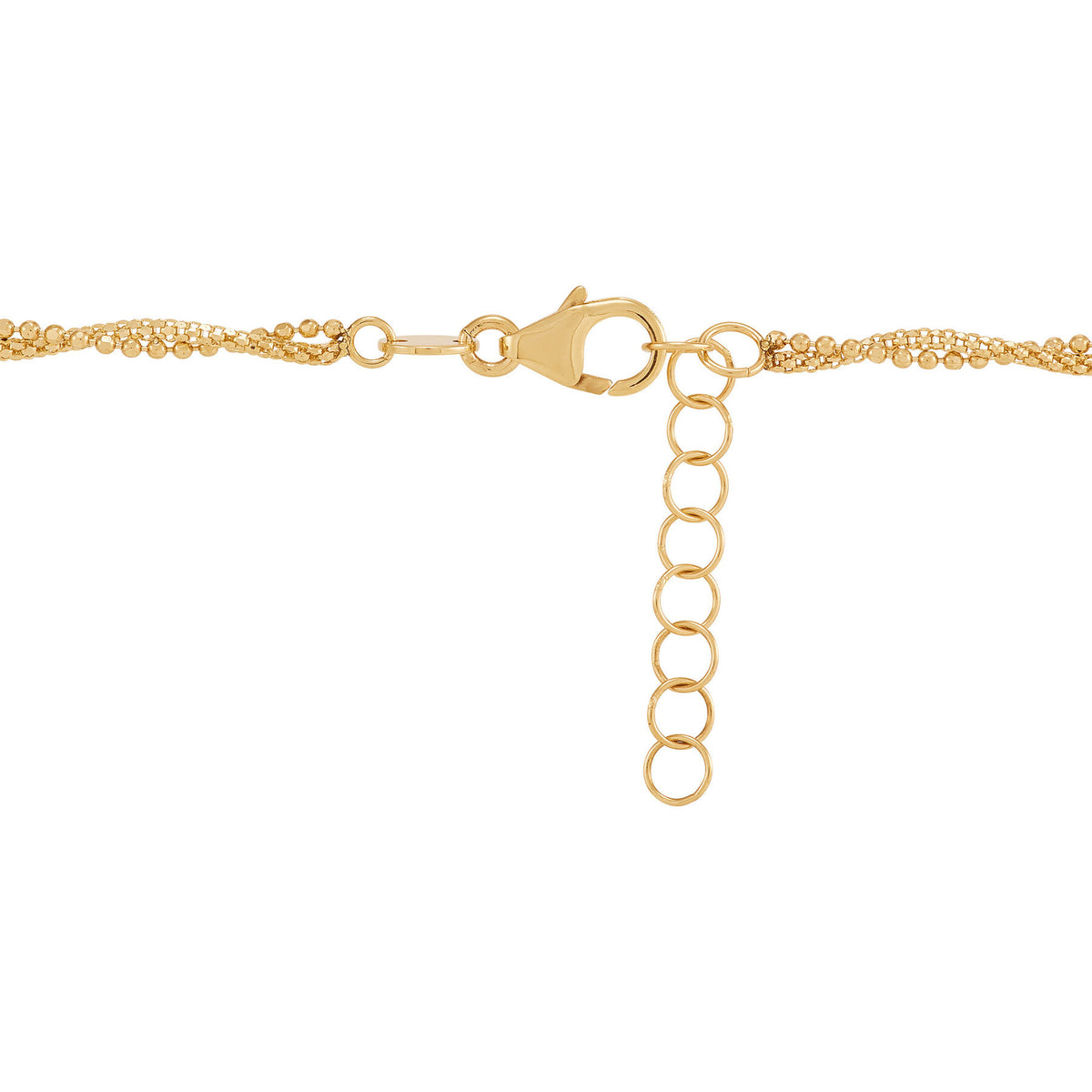 14K Yellow Gold Twist Bead Popcorn Chain