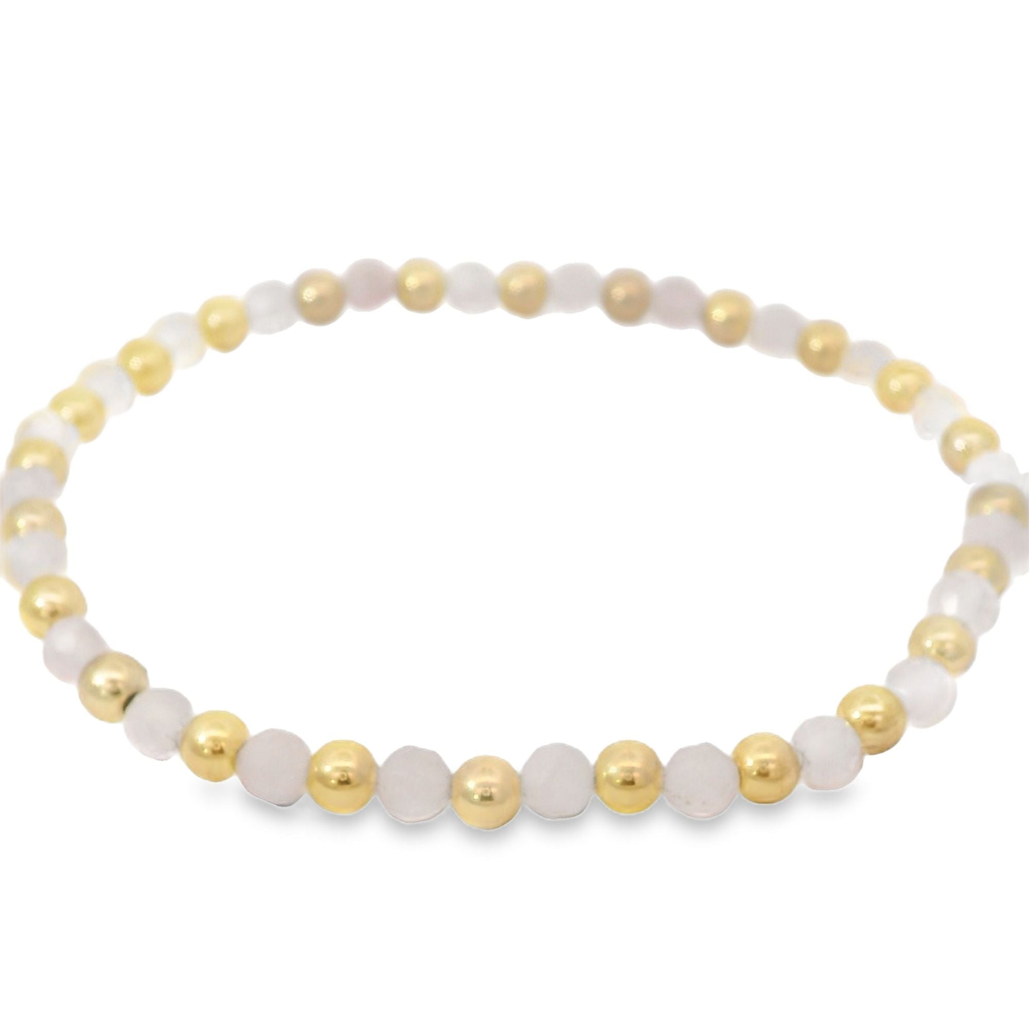 Alternating 4Mm Gf Beads & Faceted Rose Quartz