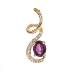 10KYG RHODI GARNET & DIA PEND