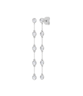 14K White Gold Station Bezel Set Earrings