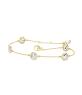 14K Yellow Gold Bezel Set Bracelet