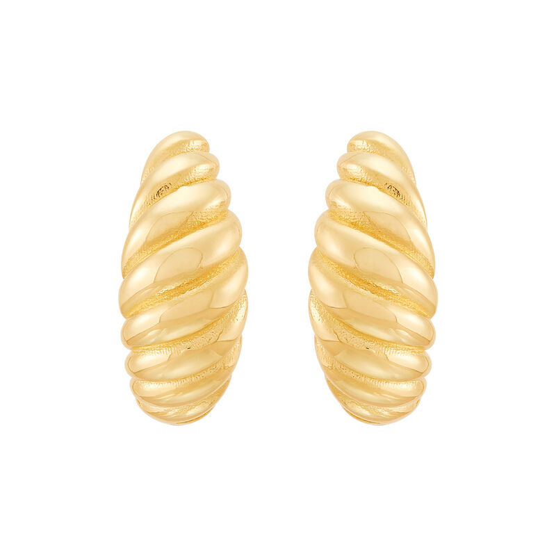 14KY SHRIMP DSGN POLISHED HUGGIES