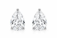 14K White Gold Lab Grown 2ct Pear-Shaped Diamond Stud Earrings