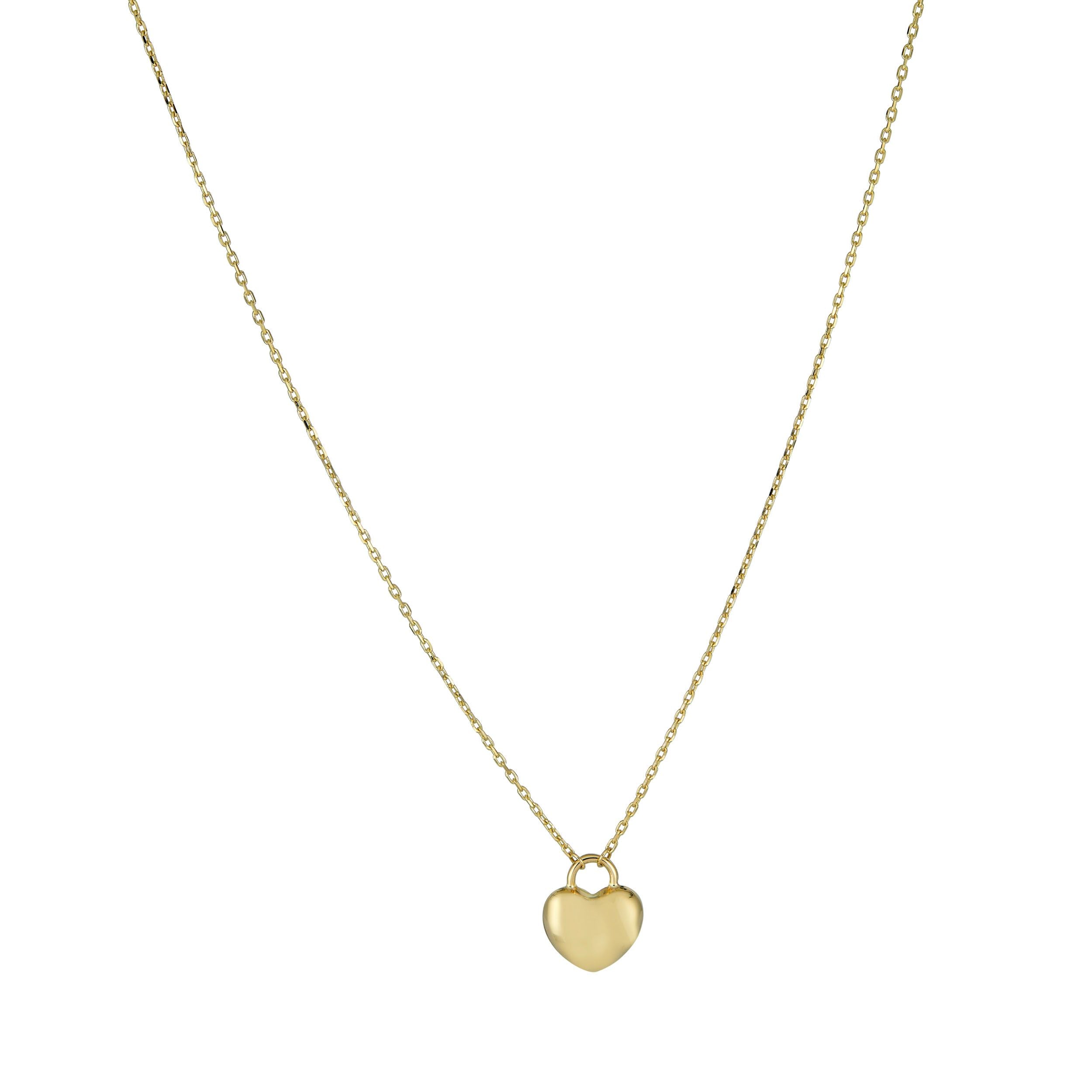 14KYG PUFFED HEART PENDANT