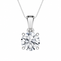 14K White Gold Solitaire Pendant