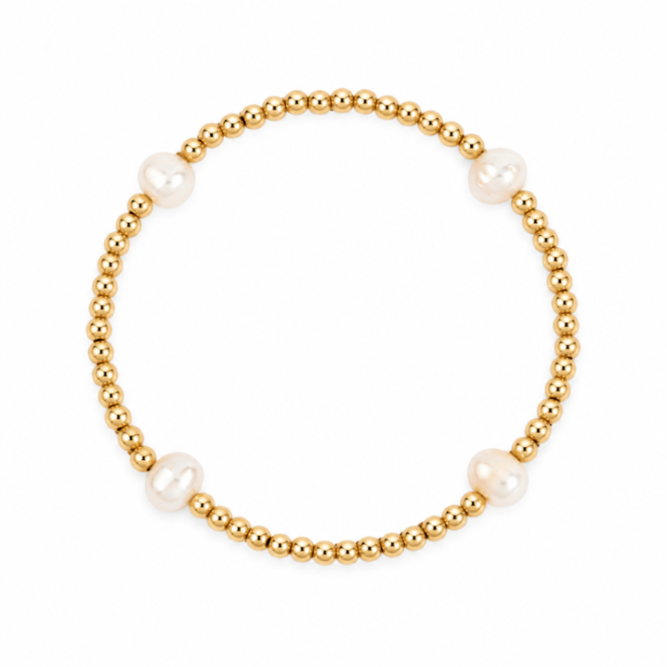 Pearl & 14kt Gold Filled Shine Bright Remix Bead Bracelet - 3MM