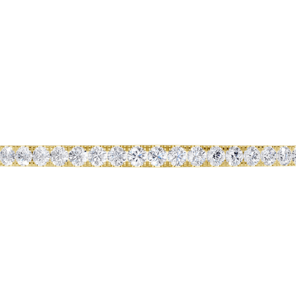14K Yellow Gold Pave Diamond Bangle