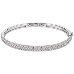 14K White Gold 2.53cttw Pavé Diamond Bangle