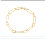 14KYG ALTNATING POLISHED AND TWISTED PAPERCLIP BRAC