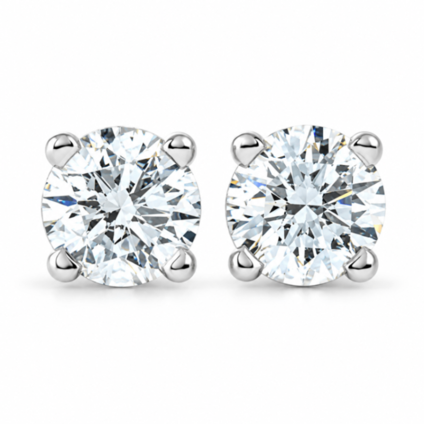 14K White Gold Lab Grown 2ct Diamond Earrings