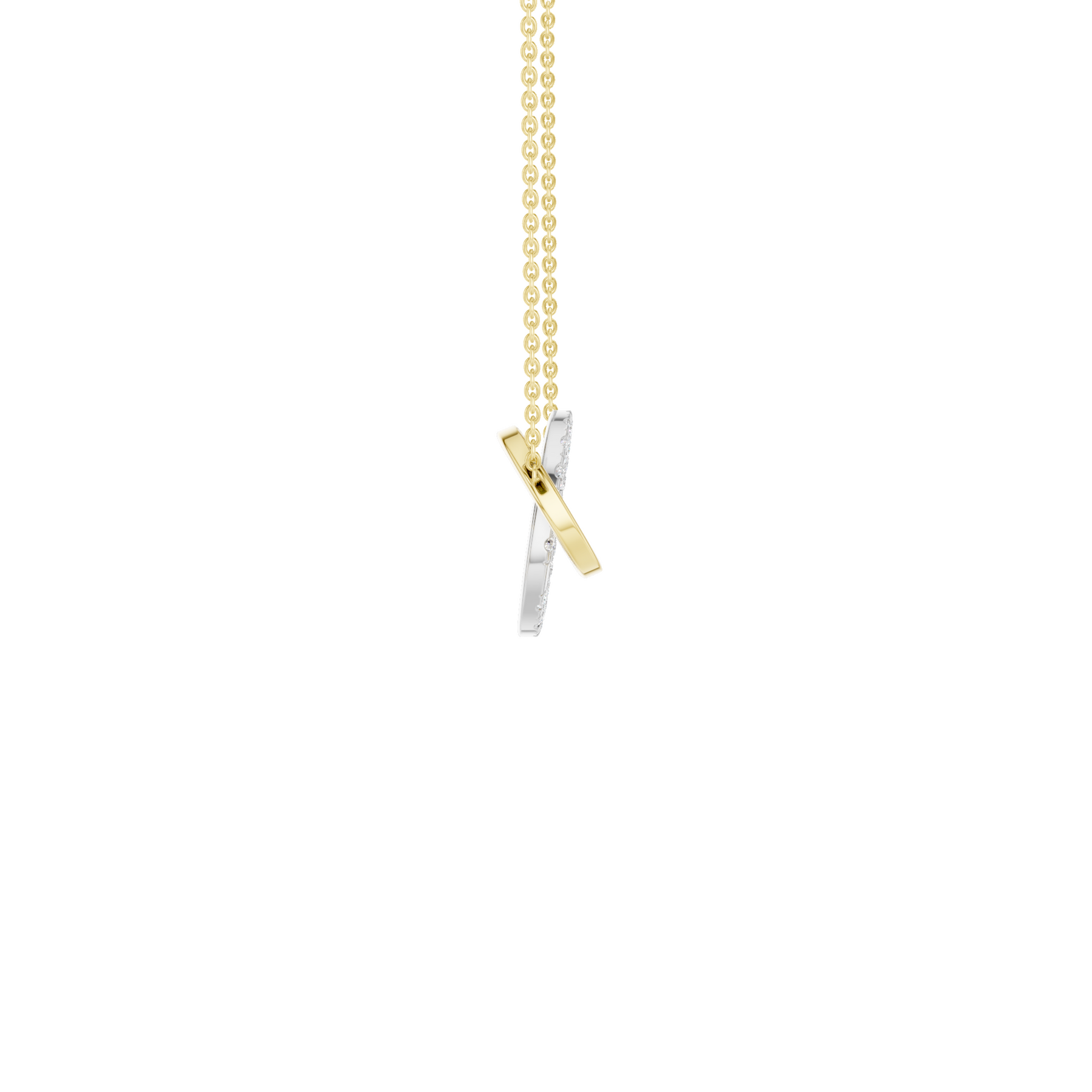 14K Yellow and Gold Interlink Circle Pendant