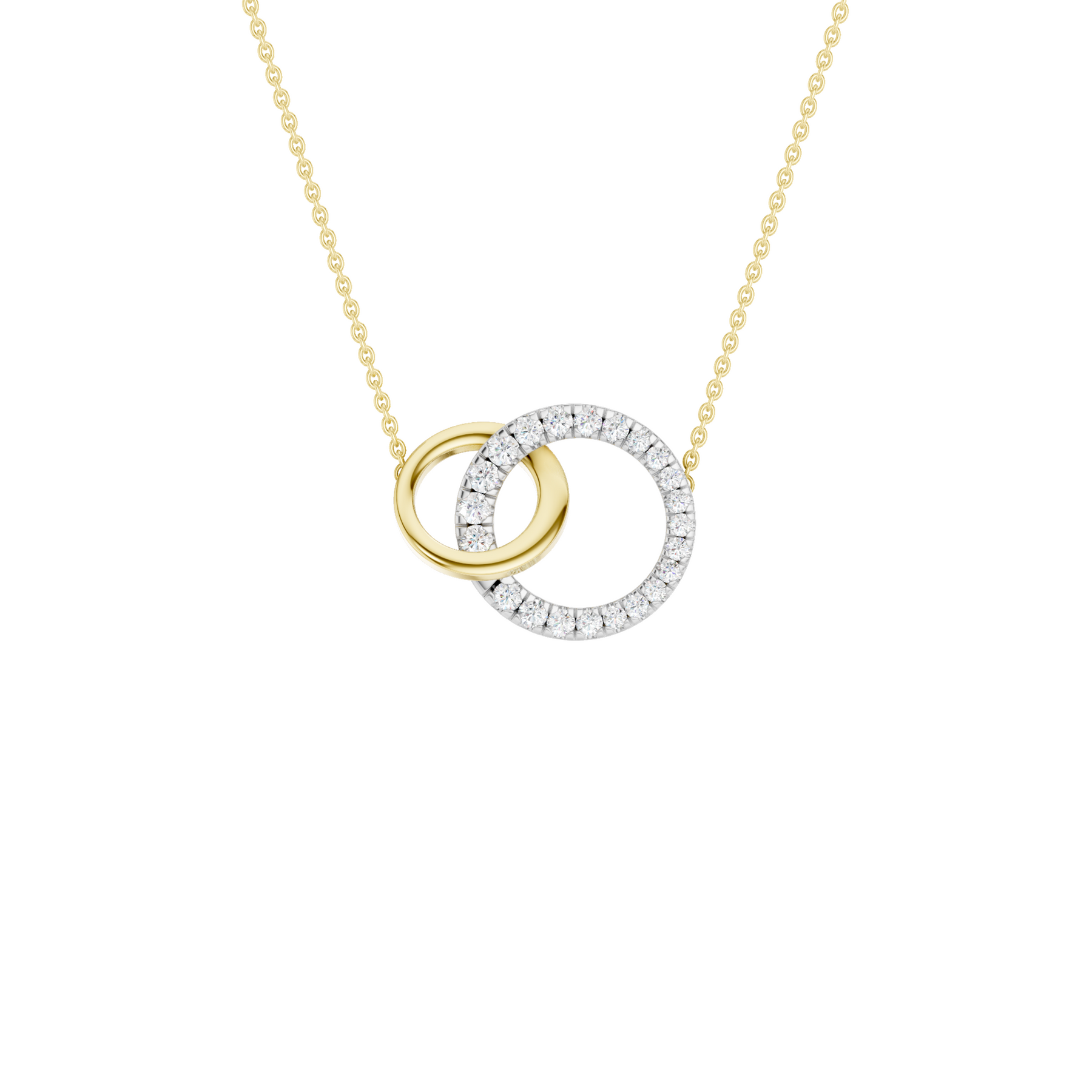 14K Yellow and Gold Interlink Circle Pendant