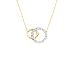 14K Yellow and Gold Interlink Circle Pendant
