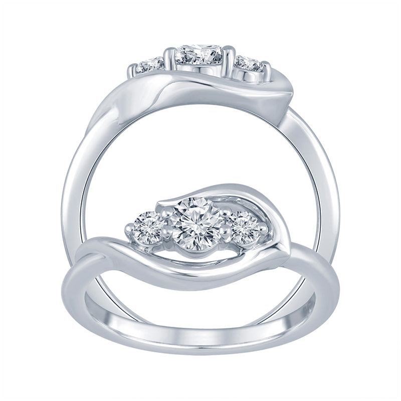 Sterling Silver Diamond Flame Ring