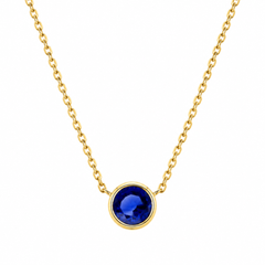 18K Yellow Gold Bezel Set Sapphire Pendant