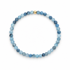 Aquamarine March Birthstone Bead Bracelet - 4MM