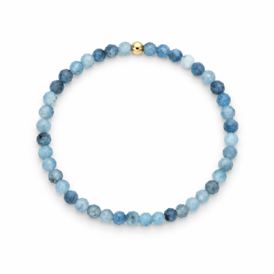 Aquamarine March Birthstone Bead Bracelet - 4MM
