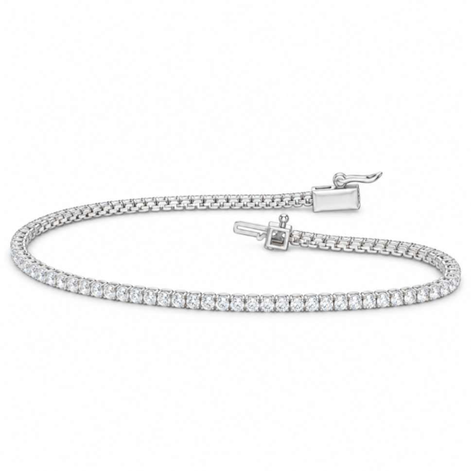 14K White Gold Tennis Bracelet