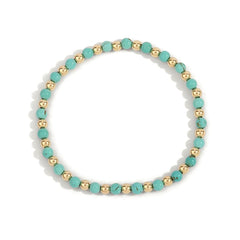 Blue Howlite & 14kt Gold Filled Harmony Gemstone Bead Bracelet - 4MM