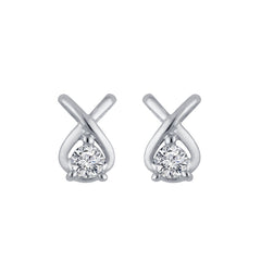 SS & LAB DIA WISHBONE DIA EARRINGS D=.18CTTW