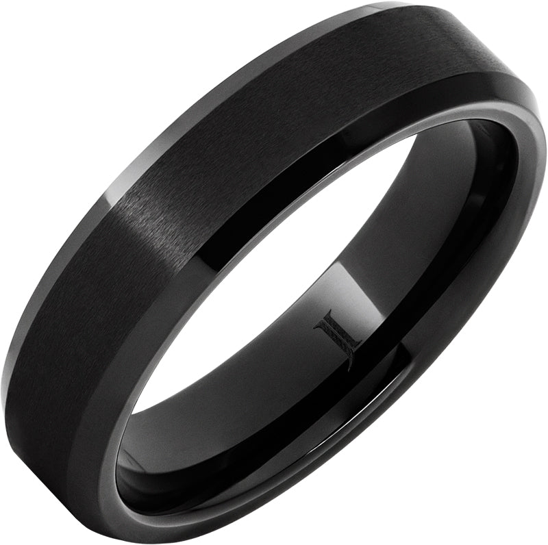 6MM BLACK CERAMIC BEVEL SATIN CTR SIZE 8