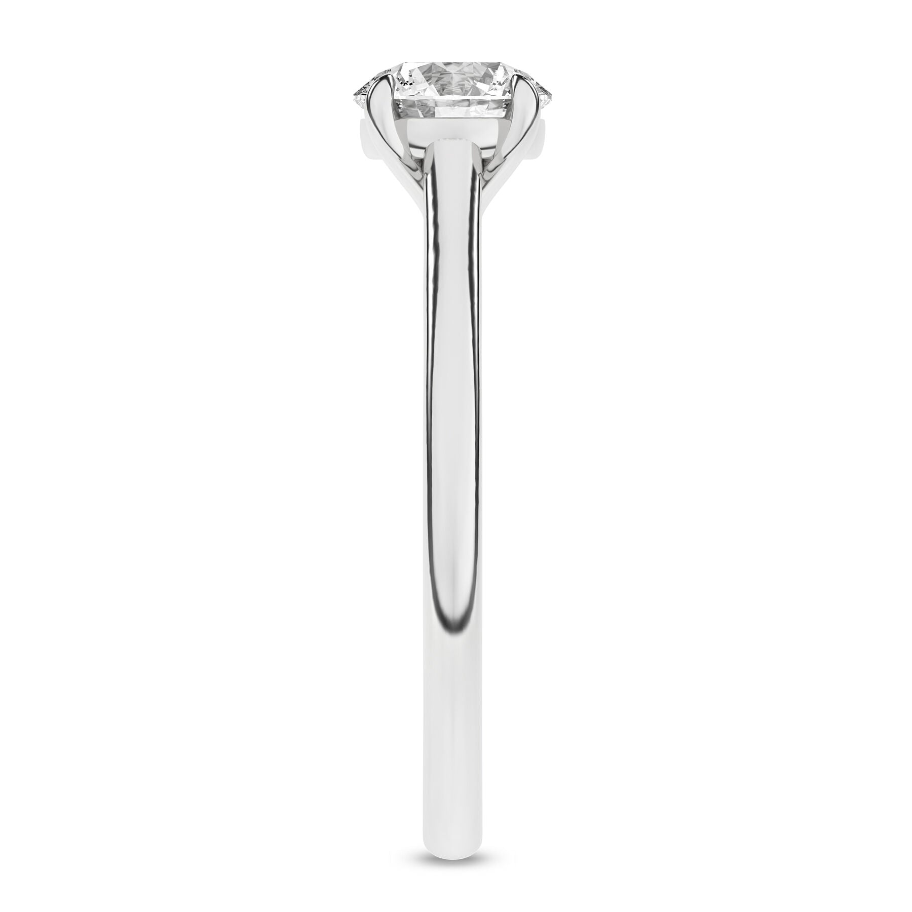 14K White Gold Solitaire Diamond Engagement Ring
